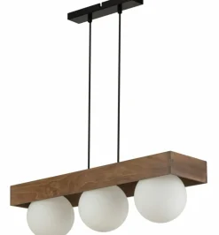 Sklep Kaja Potrójna lampa wisząca z ozdobnym drewnem SIG 33665 z serii BLOOM Clearance