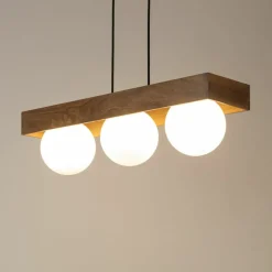Sklep Kaja Potrójna lampa wisząca z ozdobnym drewnem SIG 33665 z serii BLOOM Clearance