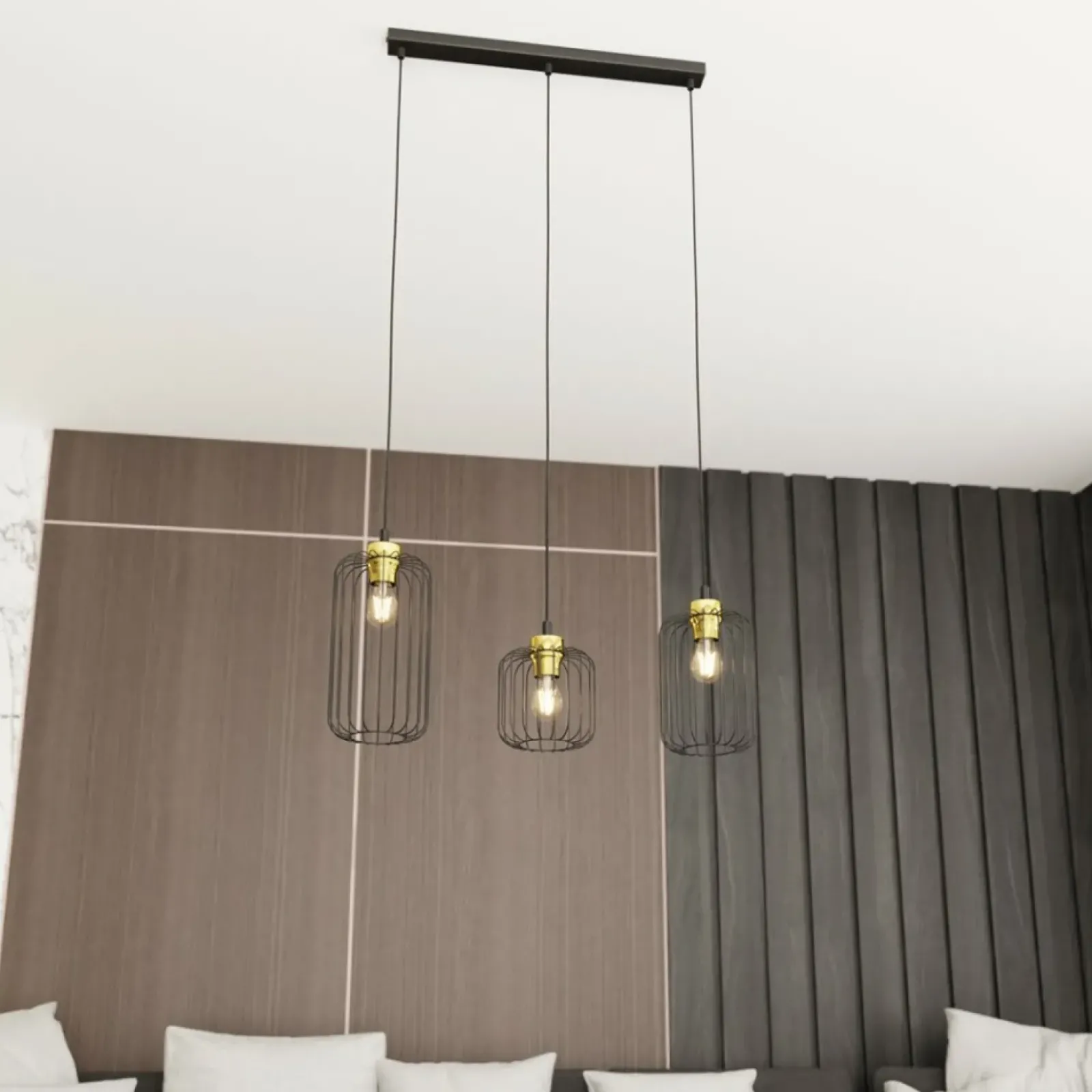 Sklep Kaja Potrójna lampa wisząca ze złotymi elementami 1364/3 z serii VANDER New