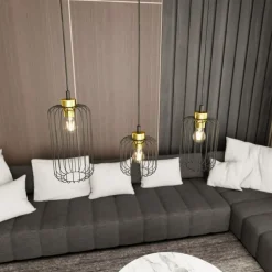 Sklep Kaja Potrójna lampa wisząca ze złotymi elementami 1364/3 z serii VANDER New