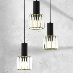 Sklep Kaja Potrójna lampa z kryształowymi kloszami MLP8362 CRISTAL | Kaja Cheap