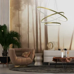 Sklep Kaja Potrójna, ledowa lampa wisząca, koła na zwisach ML7947 ROTONDA | Kaja Outlet
