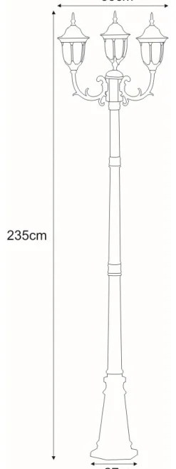Sklep Kaja Potrójna zewnętrzna lampa K-7007A2/3N CZ/ZŁ VASCO | Kaja Oświetlenie* Latarnie Ogrodowe|Lampy Ogrodowe Stojące