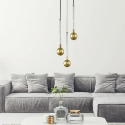 Sklep Kaja Potrójna, złota lampa w stylu glamour P0583-03B-2GHF MIDA | Kaja Flash Sale