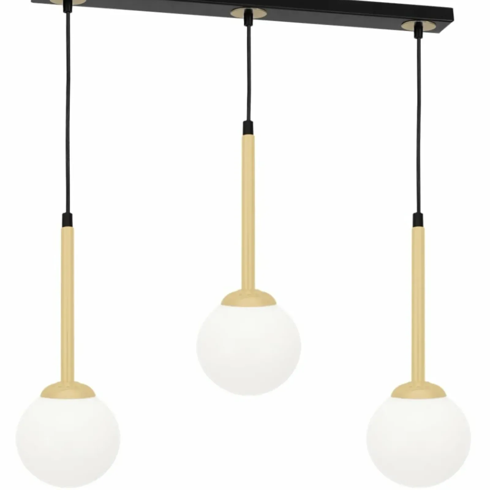 Sklep Kaja Potrójna, złota lampa wisząca z białymi kloszami MLP4821 z serii PARMA | Kaja Oś Shop