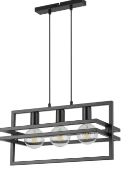 Sklep Kaja Potrójny zwis z metalową ramką, do salonu SIG 32394 z serii MERCI CZ czarny Outlet