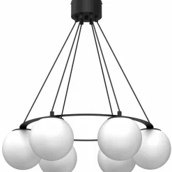 Sklep Kaja Pozioma obręcz wisząca z białymi kloszami LX 5586 BALLO | Kaja Shop