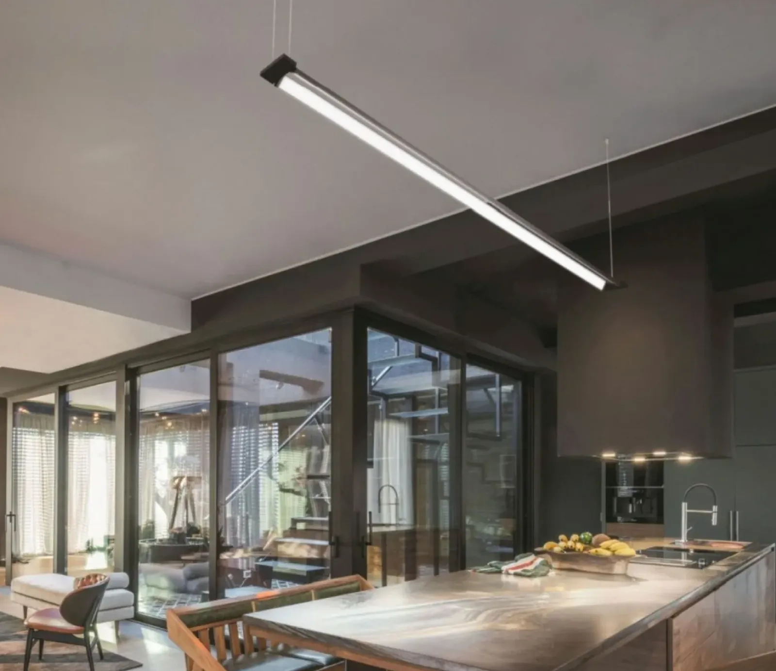 Sklep Kaja Poziome, obrotowe listwy wiszące LED 130cm 4000K AZ5427 FLASH | Kaja czarnypiaskowany Store