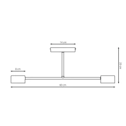 Sklep Kaja Prosta, biała lampa sufitowa do holu 1356/2 HALO 2 WHITE | Kaja biały Cheap