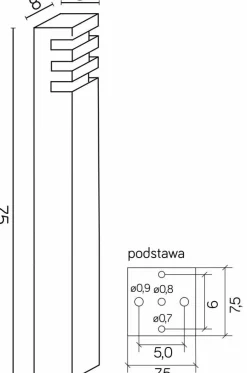Sklep Kaja Prosta i nowoczesna lampa stojąca, na E27 RADO 1 AL z serii RADO | Kaja Oświetle* Lampy Ogrodowe Stojące
