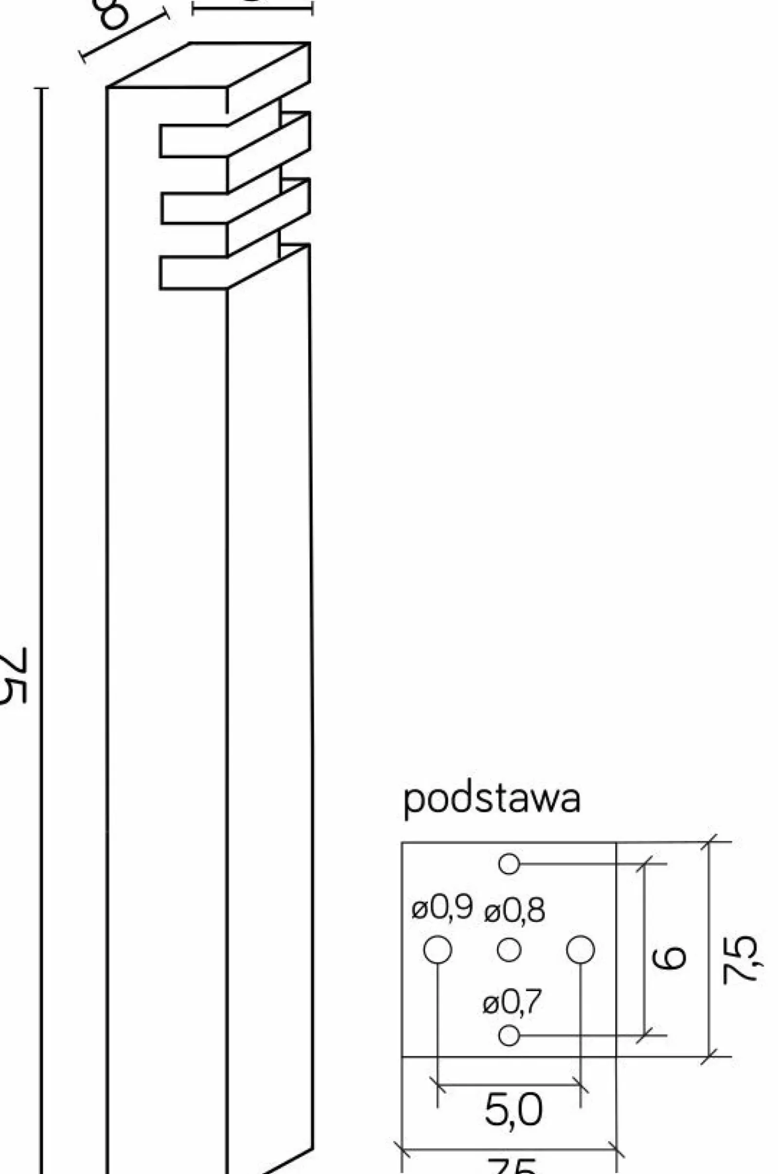 Sklep Kaja Prosta i nowoczesna lampa stojąca, na E27 RADO 1 AL z serii RADO | Kaja Oświetle* Lampy Ogrodowe Stojące