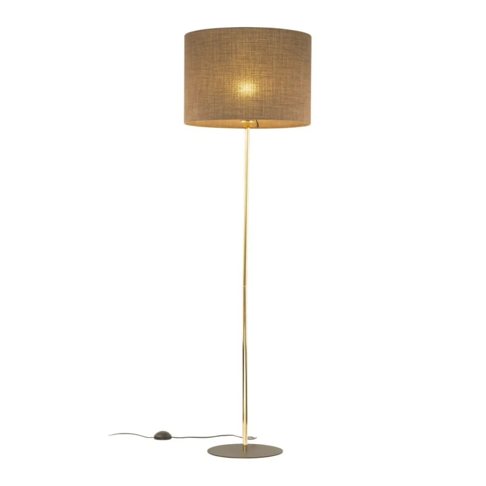 Sklep Kaja Prosta lampa na złotej nodze TK 16031 UMBERTO BROWN GOLD | Kaja* Lampy Podłogowe Z Abażurem|Tradycyjne Lampy Podłogowe