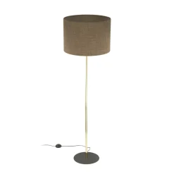 Sklep Kaja Prosta lampa na złotej nodze TK 16031 UMBERTO BROWN GOLD | Kaja* Lampy Podłogowe Z Abażurem|Tradycyjne Lampy Podłogowe