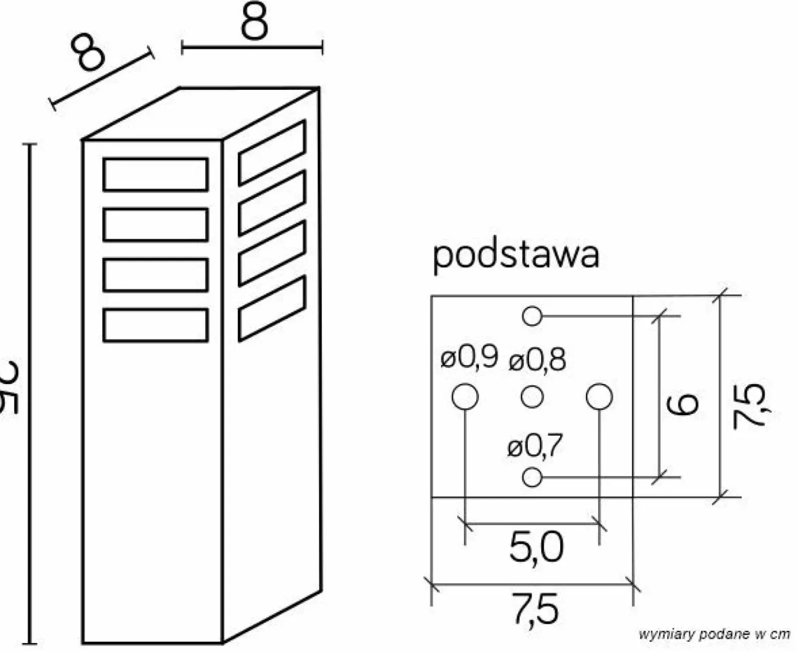Sklep Kaja Prosta lampa, oświetlenie ogrodu RADO III 3 AL z serii RADO III | Kaja Oświetlen* Lampy Ogrodowe Stojące