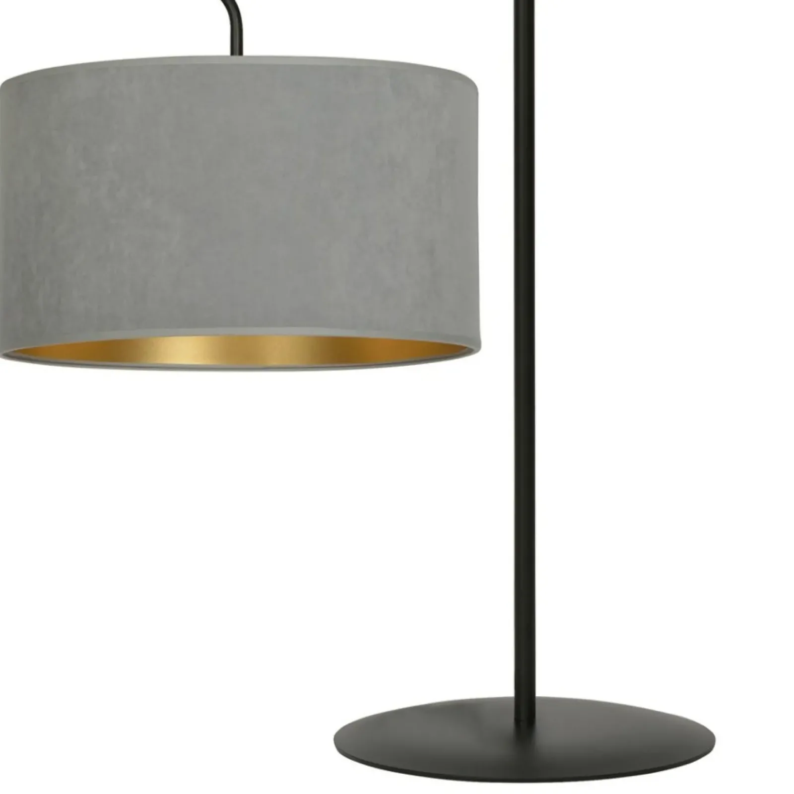 Sklep Kaja Prosta lampa podłogowa z szarym abażurem 1050/LP1 HILDE | Kaja* Lampy Podłogowe Z Abażurem|Tradycyjne Lampy Podłogowe