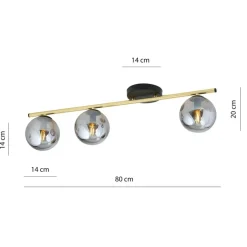 Sklep Kaja Prosta lampa sufitowa z grafitowymi kloszami 1250/3 z serii MONZA Clearance
