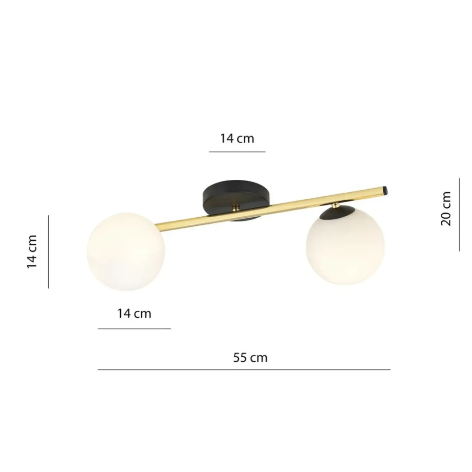 Sklep Kaja Prosta lampa sufitowa z kulistymi kloszami 1248/2 z serii SPLENDI Outlet
