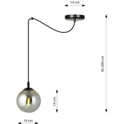 Sklep Kaja Prosta lampa wisząca z jedną grafitową kulą 937/1 | Kaja Oświetlenie Sale