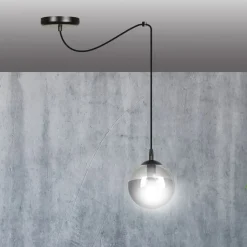 Sklep Kaja Prosta lampa wisząca z jedną grafitową kulą 937/1 | Kaja Oświetlenie Sale