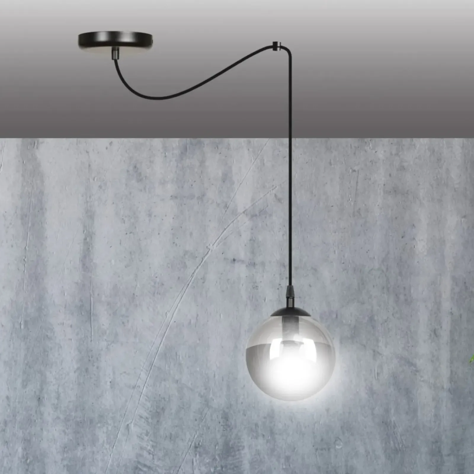 Sklep Kaja Prosta lampa wisząca z jedną grafitową kulą 937/1 | Kaja Oświetlenie Sale