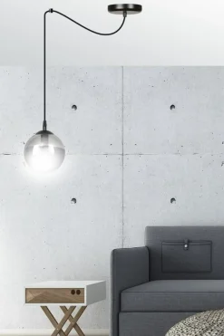 Sklep Kaja Prosta lampa wisząca z jedną grafitową kulą 937/1 | Kaja Oświetlenie Sale