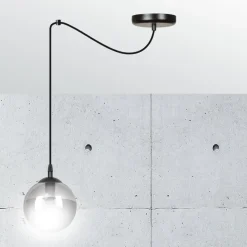 Sklep Kaja Prosta lampa wisząca z jedną grafitową kulą 937/1 | Kaja Oświetlenie Sale
