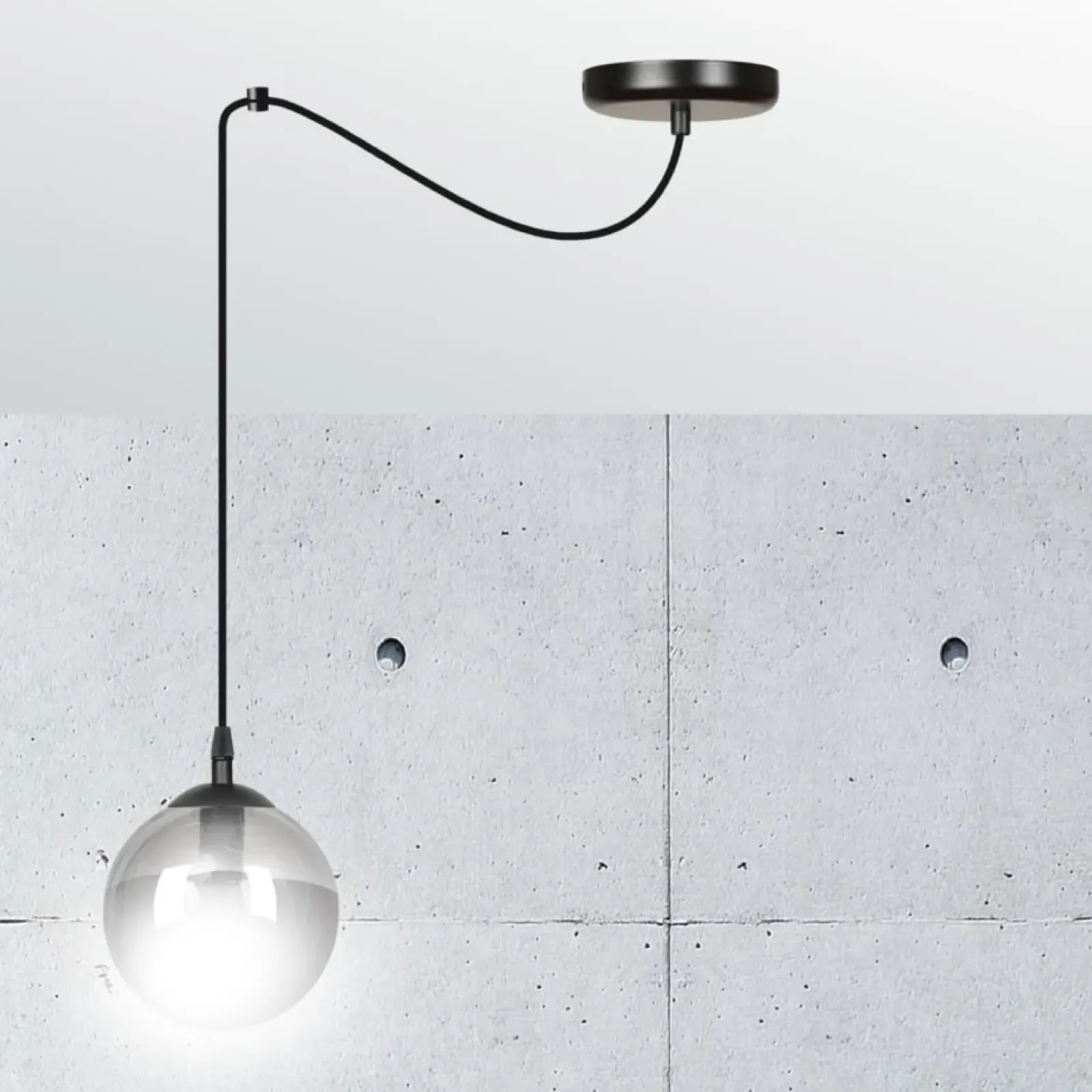Sklep Kaja Prosta lampa wisząca z jedną grafitową kulą 937/1 | Kaja Oświetlenie Sale