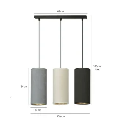 Sklep Kaja Prosta lampa wisząca z kolorowymi abażurami 1068/3 BENTE | Kaja Fashion