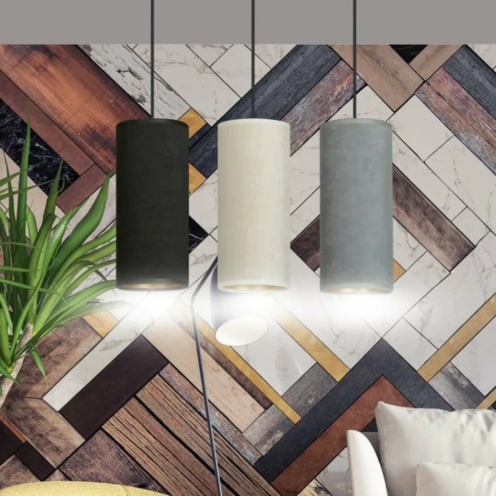 Sklep Kaja Prosta lampa wisząca z kolorowymi abażurami 1068/3 BENTE | Kaja Fashion