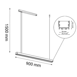 Sklep Kaja Prosta, ledowa lampa listwa 90cm 3000K ANT 1844 HIATE | Kaja Cheap