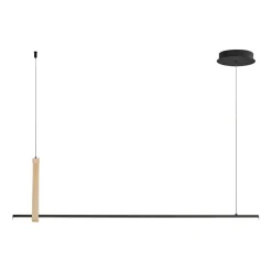 Sklep Kaja Prosta, ledowa lampa nad stół, dodatek drewna 22806M-WOOD CLAUD | Kaja Discount