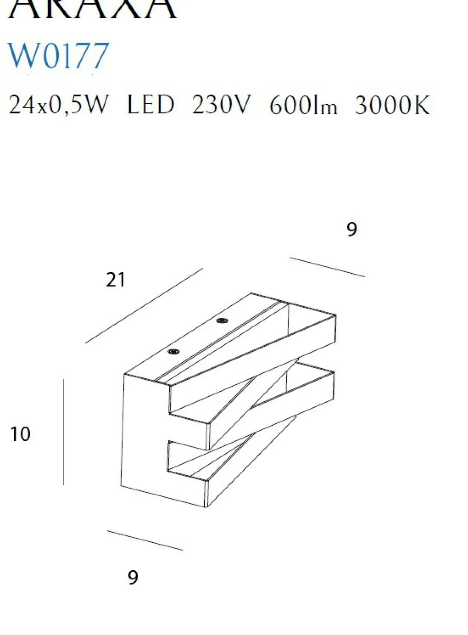 Sklep Kaja Prostokątna, nowoczesna lampa ścienna MX W0177 ARAXA | Kaja* Lampy Led