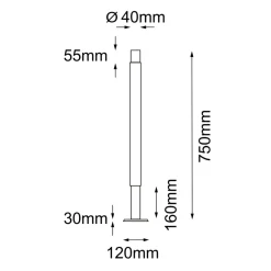 Sklep Kaja Prosty słupek ogrodowy, tuba na świetlówkę 75cm ANT 9903 NATSU | Kaja* Lampy Ogrodowe Stojące