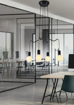 Sklep Kaja Przewodowa, czarna lampa wisząca loft 34-71019 BASSO | Kaja czarny Cheap
