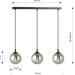 Sklep Kaja Przydymiona lampa wisząca z małymi gwintami 712/3 | Kaja Oświetlenie Cheap