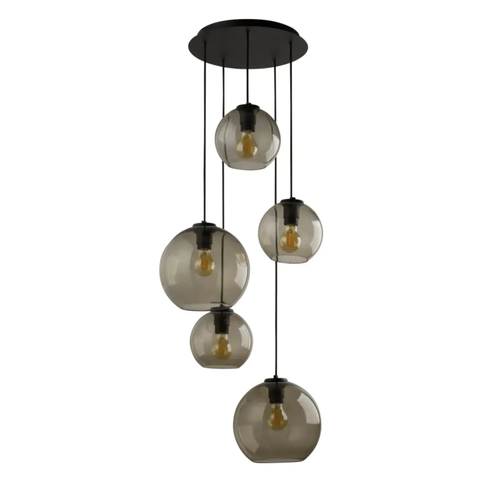 Sklep Kaja Przydymiona lampa wisząca na okrągłej podsufitce 7642 | Kaja dymiony Flash Sale