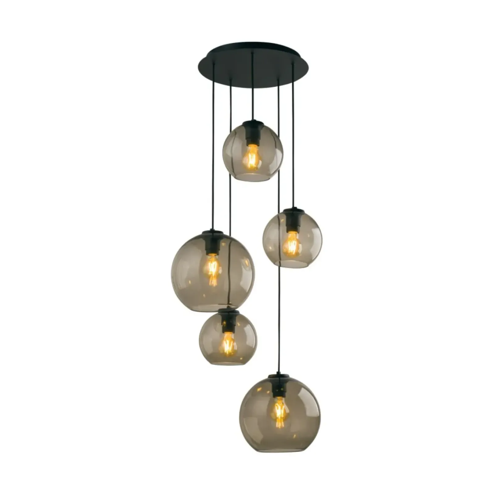 Sklep Kaja Przydymiona lampa wisząca na okrągłej podsufitce 7642 | Kaja dymiony Flash Sale