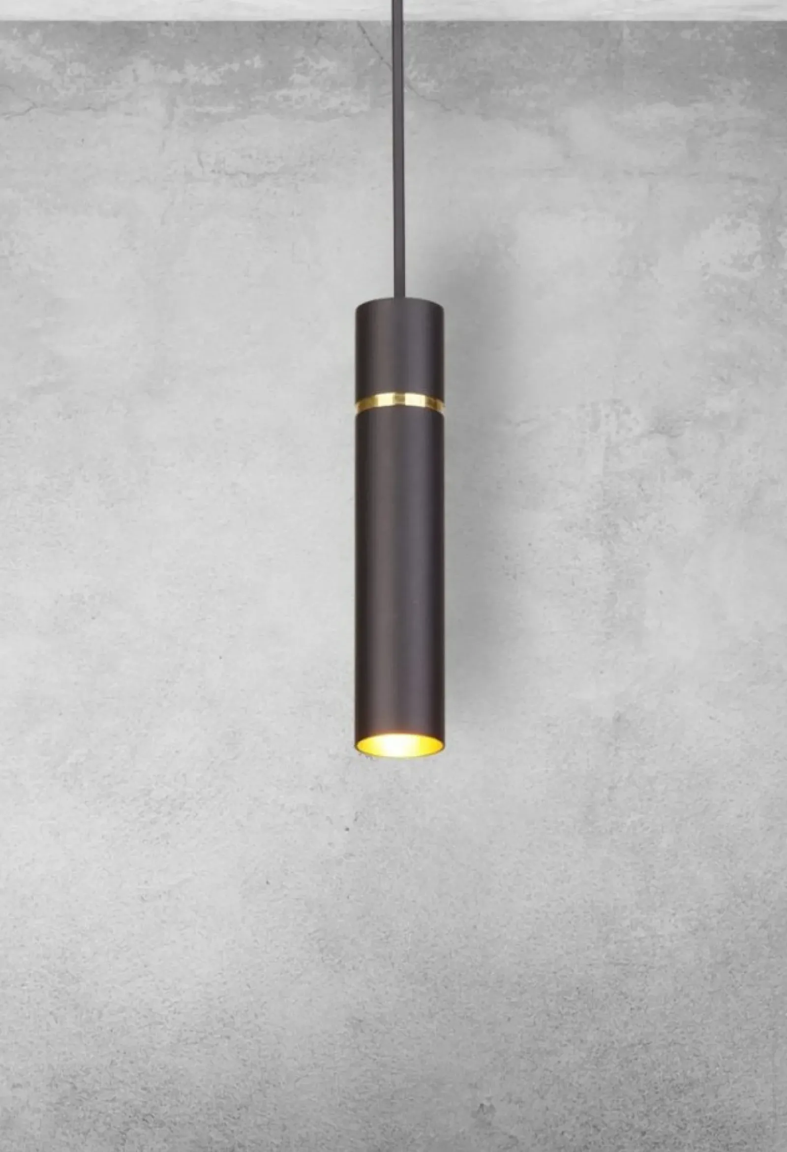 Sklep Kaja Punktowa, czarno-złota lampa wisząca tuba MZ5002 LYNX | Kaja Store