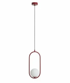 Sklep Kaja Punktowa, czerwona lampa na regulowanym zwisie 1086G15 z serii RIVA Zadzwońporabattel.783200183(8-16)/mailsklep@kaja.com.pl Store
