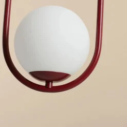 Sklep Kaja Punktowa, czerwona lampa na regulowanym zwisie 1086G15 z serii RIVA Zadzwońporabattel.783200183(8-16)/mailsklep@kaja.com.pl Store