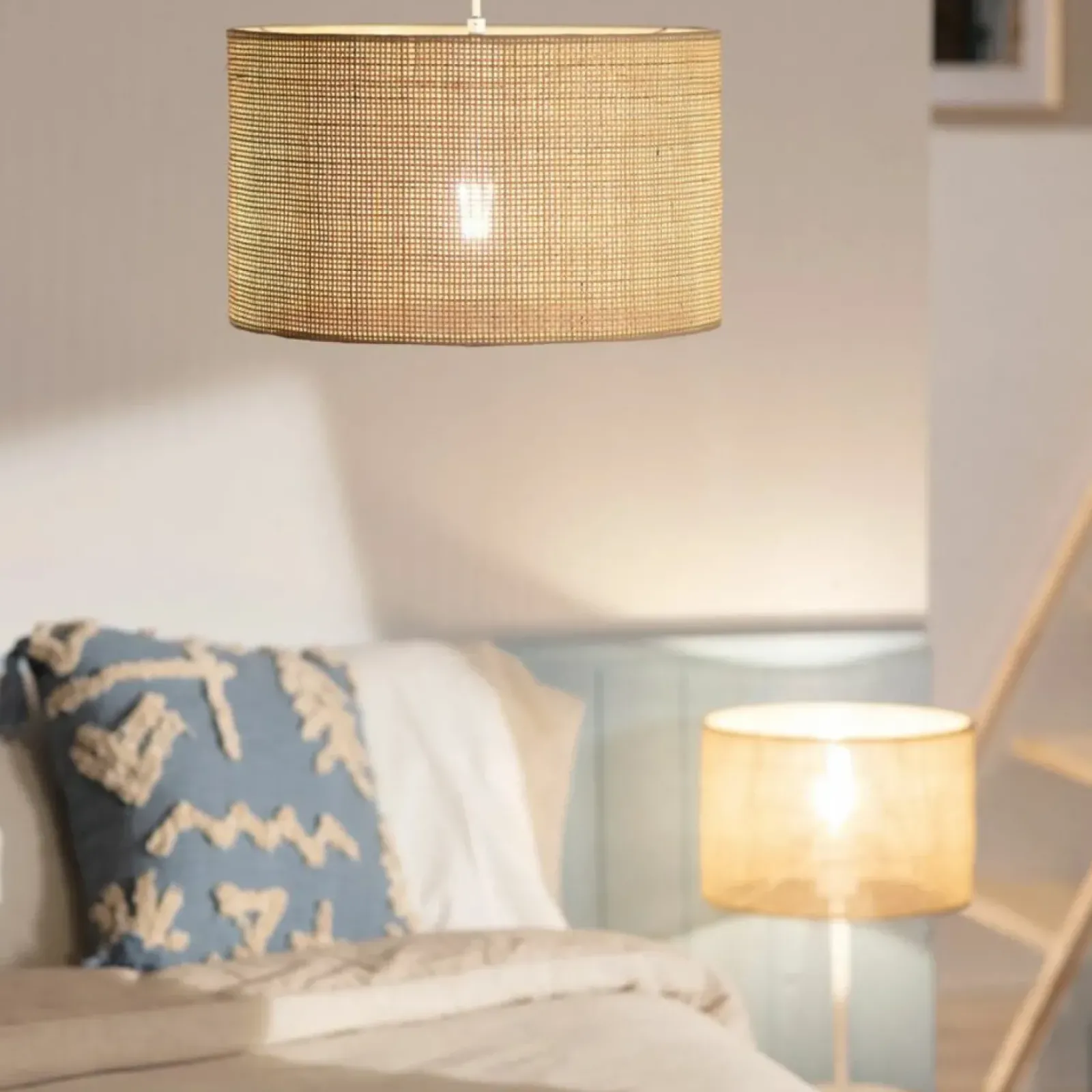 Sklep Kaja Rattanowa lampa o klasycznym kształcie ABR-LW18-BH-E27 BOHO | Kaja brązowy Shop