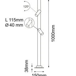 Sklep Kaja Reflektorowa lampa ogrodowa 100cm ANT 9910 GOSEN | Kaja Oświetlenie* Lampy Ogrodowe Stojące