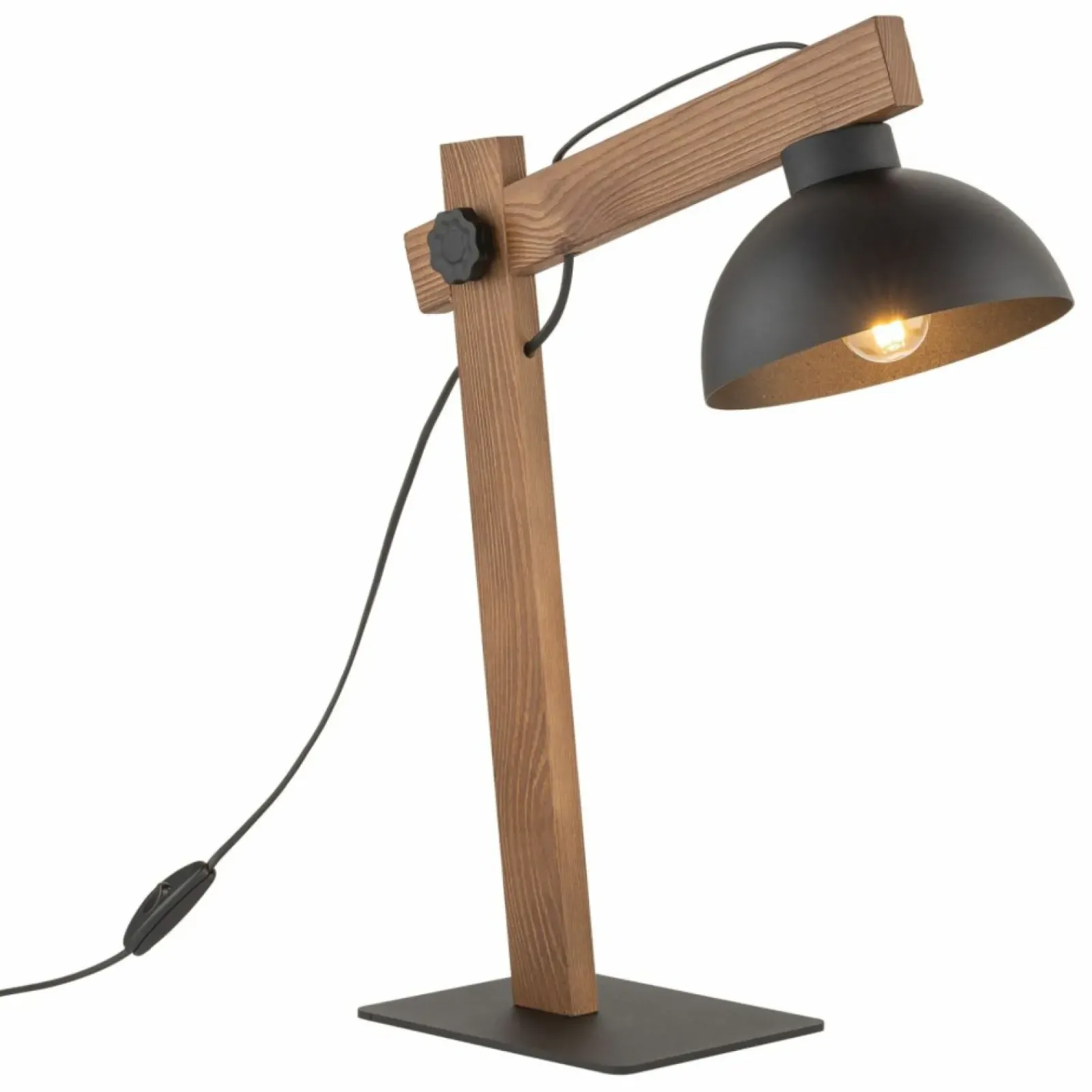 Sklep Kaja Regulowana, drewniana lampka biurkowa z kloszem TK 5345 z serii OSLO* Lampki Biurkowe