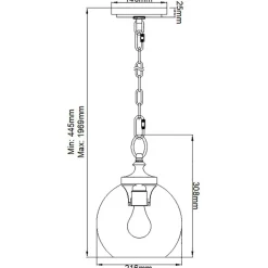 Sklep Kaja Regulowana lampa wisząca, łańcuszek FE-TABBY-P-S z serii TABBY polerowanynikiel Cheap
