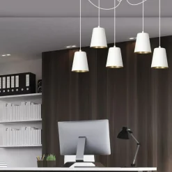 Sklep Kaja Regulowana lampa wisząca z 5 białymi kloszami 456/5 | Kaja Oświetlenie Flash Sale