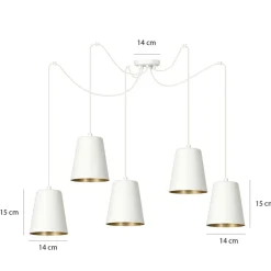 Sklep Kaja Regulowana lampa wisząca z 5 białymi kloszami 456/5 | Kaja Oświetlenie Flash Sale