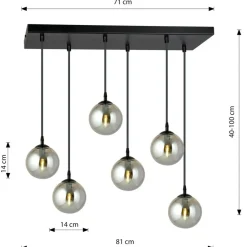 Sklep Kaja Regulowana lampa wisząca z kulistymi kloszami 712/6 | Kaja Oświetlenie Cheap