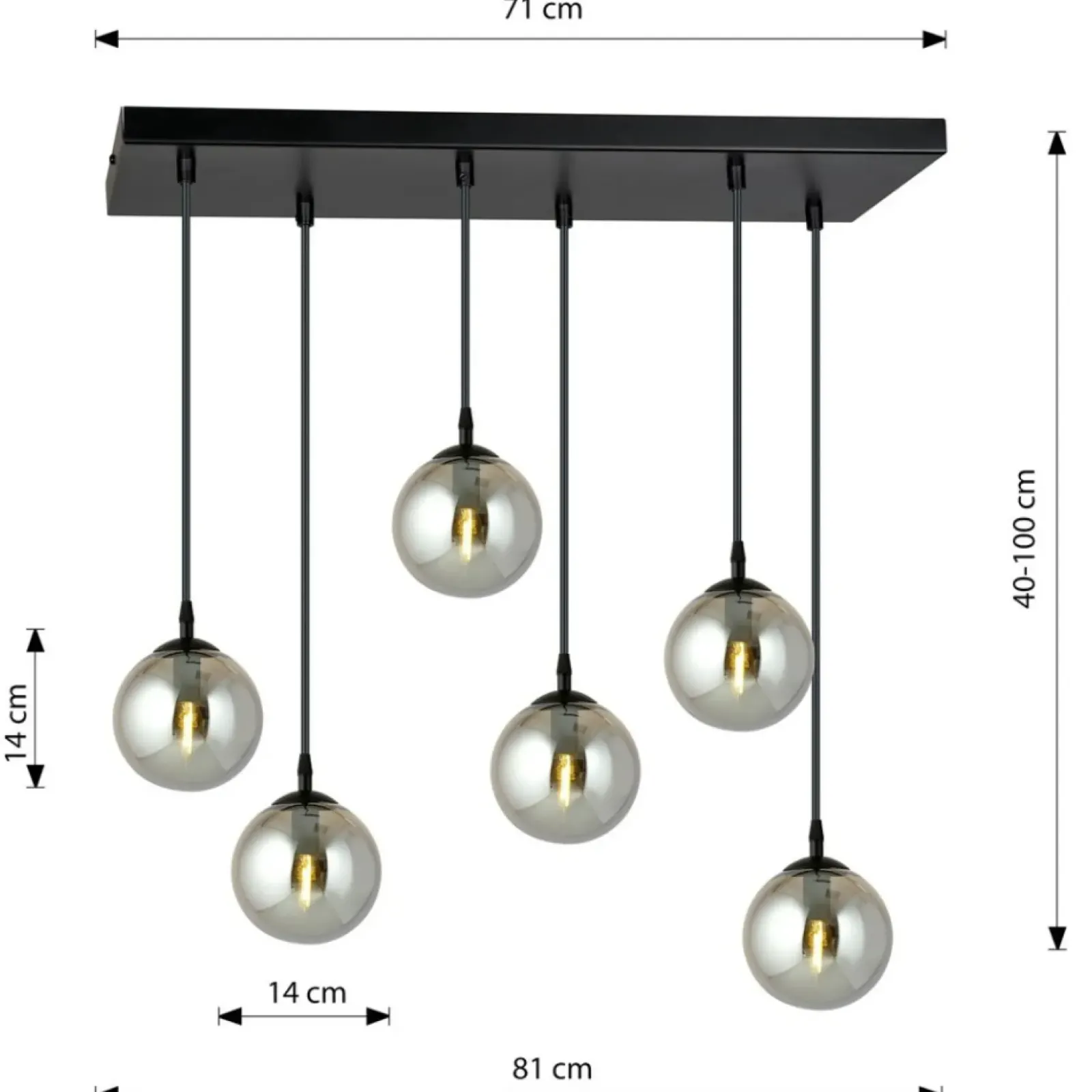 Sklep Kaja Regulowana lampa wisząca z kulistymi kloszami 712/6 | Kaja Oświetlenie Cheap