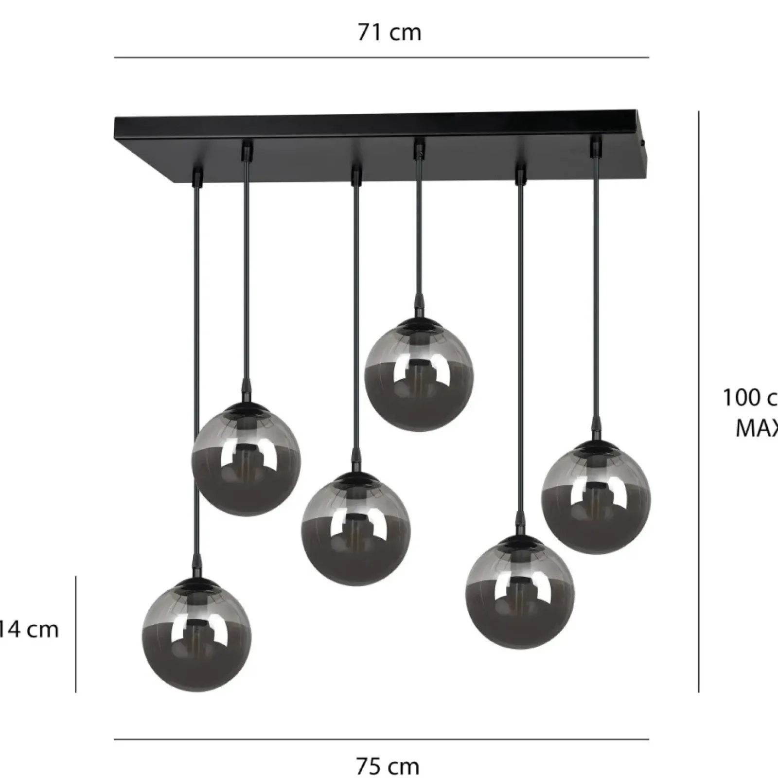 Sklep Kaja Regulowana lampa wisząca z kulistymi kloszami 712/6 | Kaja Oświetlenie Cheap