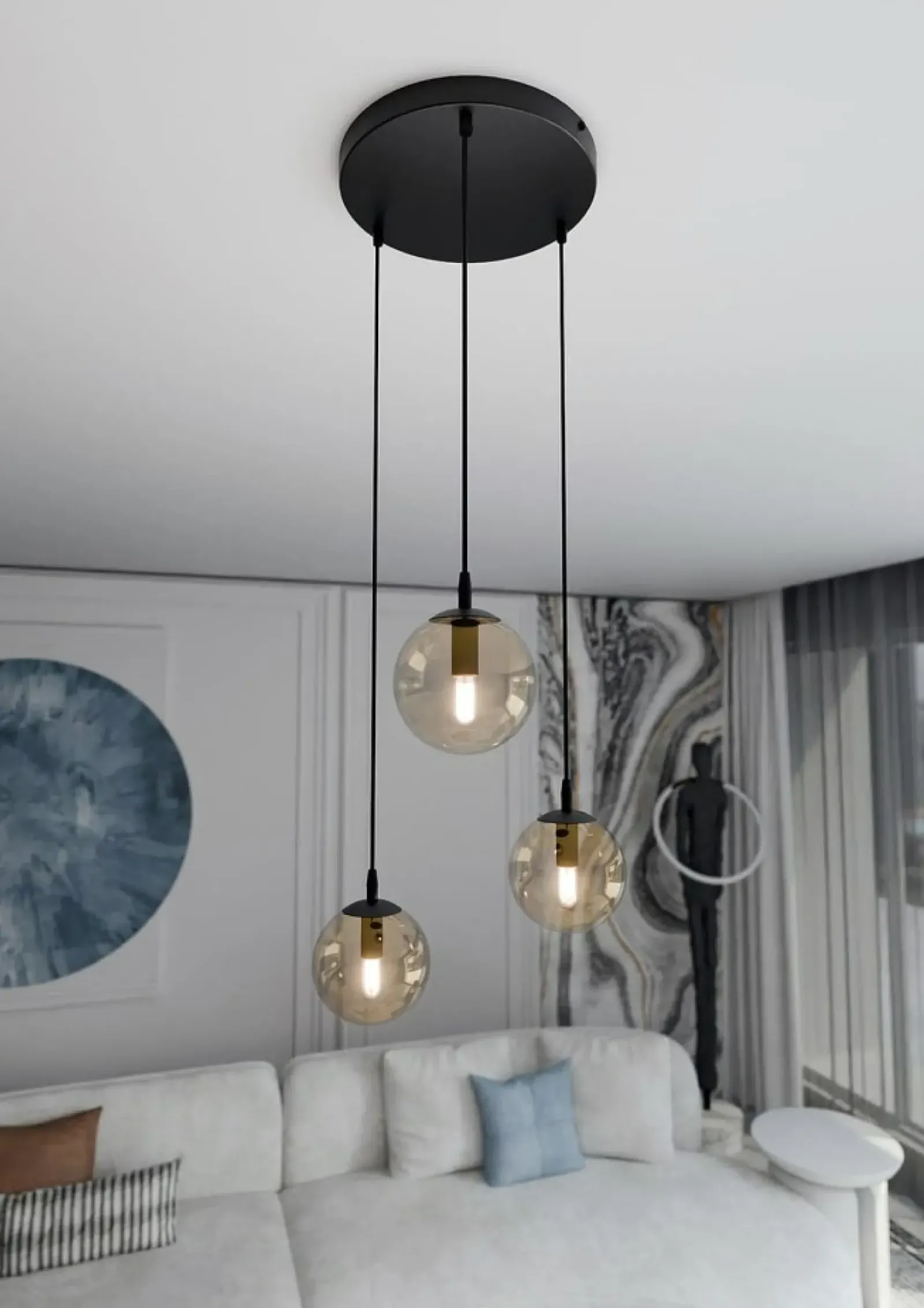 Sklep Kaja Regulowana lampa wisząca z trzema kloszami 713/3PREM | Kaja Store